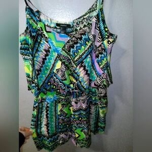 Forever 21 Multicolor Geometric Romper